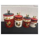4pc rooster canister set