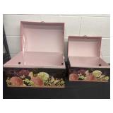2 cardboard floral storage boxes
