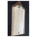 Antique Framed Mirror 26 x 11 in has damage