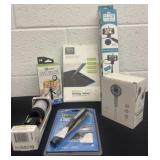 Writing tablet with selfie mount with fan and