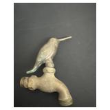 Heavy brass bird facet