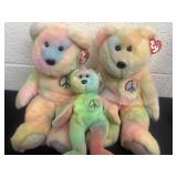 3 ty peace beanie babies