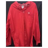 2xl cinch red button up shirt