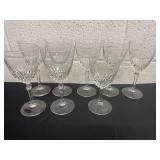 Group of glass wine glasses