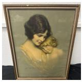 Vintage Framed C Bosseron Chamers  Mother and