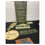 Group of fishing signs.