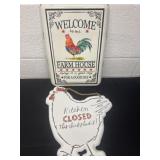 13ï¿½x8ï¿½ and 10ï¿½x9ï¿½ enamels rooster signs