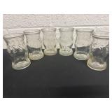 4ï¿½ Vintage Juice Glass Clear Jelly Jar Embossed