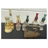 Group of mini glass salt and pepper latern