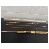 Vintage fly fishing rod with carry case