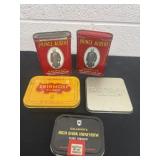 5 tobacco tins