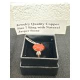 Jewelry Quality Copper Size 7 Ring With Natural