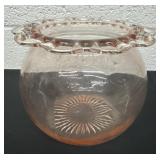 Anchor Hocking Blush Rose Bowl Vase 5' vintage