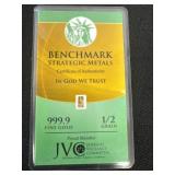Benchmark 999.9 fine gold 1/2 grain of gold