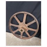 Vintage cast iron 24ï¿½ tractor wheel
