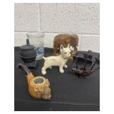 Wood elephant deer pipe decor stove glass cups