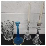 9' and 8' candle holders and vase