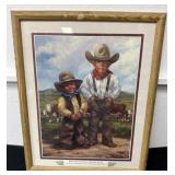 Little Cowboys Framed Artwork 22x18