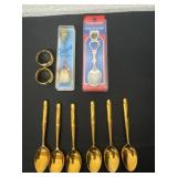 2 collector spoons 6 gold in color Japan spoons