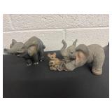 2 elephant figurines
