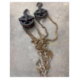 Cast iron pulley with chain