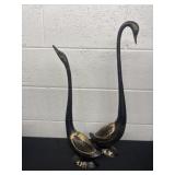 23ï¿½ and 21ï¿½ vintage brass swan