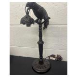 17ï¿½ cast iron parrot lamp works