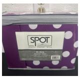 King sheet set purple polka dot
