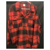 2xl plaid red and black button up shirt