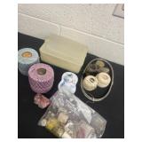 Group of string and craft items