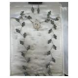 Rhinstone necklace with matching earrings