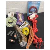 Group of new dog toys