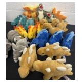 Group of dinosaurs plushies