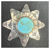 Sterling silver star pendant with turquoise stone
