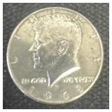 1968 Kennedy half dollar,