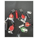 5 retractable cord key chains with 3
