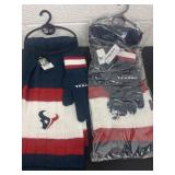 2 Houston Texas scarves and glove sets