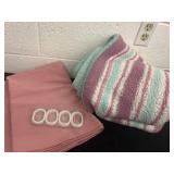 Shower curtin and throw blanket