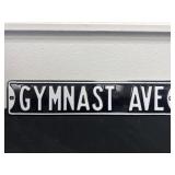 Gymnast Ave Metal Sign  28 x 6