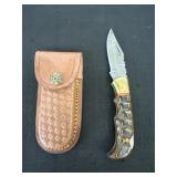 New 3.75ï¿½ Damascus Blade Torchwood Lockback