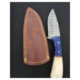 New 8.5ï¿½ Damascus Sapphire Bone Skin Knife with