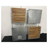 Wood And Metal Wall Organizer 21.5x20