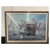 21.5x29 Framed Print Milking Cow