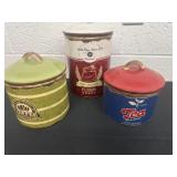 3pc Tin canister set