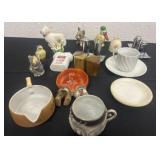Group of salt and pepper shakers,  teacups, ash