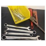 Group of wrench and pipe wrenches