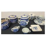 Group teapot and cups and saucers