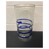 12ï¿½x7ï¿½ swirl blue glass vase