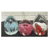 Decor Egg Art Glass Paperweights 2.5in
