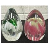Decor Egg Art Glass Paperweights 2.5in